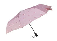 مظلة سفر مدمجة باللون الوردي ، مظلة سفر شمس ، مقبض مطاطي المزود