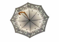 8 لوحات بوليستر عصا خشبية مظلة الأشعة فوق البنفسجية واقية تصميم قماش حريري المزود