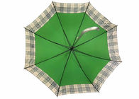 مظلة خضراء بمقبض J ، مظلة ذاتية الفتح للألمنيوم بفتح تلقائي المزود
