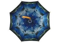 مظلة مزدوجة مطبوعة المظلة للإعلان تصميم شعار مخصص سهلة لتجف المزود