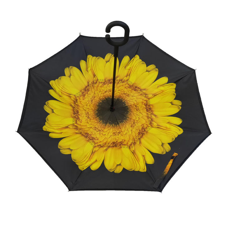 مظلة مفتوحة يدوية مزدوجة الطبقات مقلوبة ، مظلة مطر مقلوبة المزود