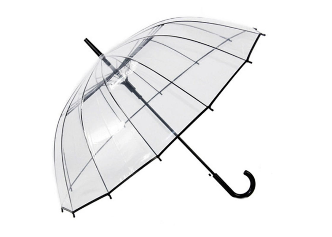 مقبض طويل قبة واضحة على شكل مظلة عالية القوة مرونة صامد للريح المزود